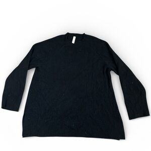NAP Cashmere Black Ribbed Long Sleeve Sweater - XXL